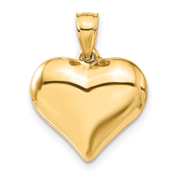Gold 3D Heart Pendant