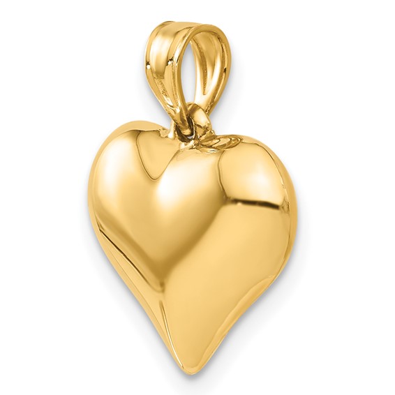 Gold 3D Heart Pendant