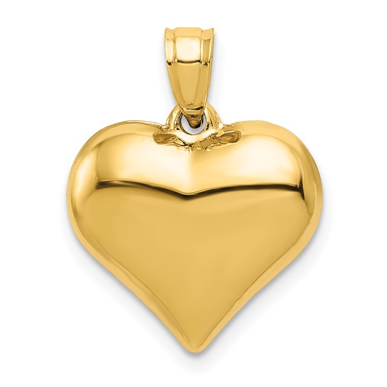 Gold 3D Heart Pendant