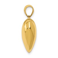 14K Yellow Gold Polished 3-D Puffed Heart Pendant view 2