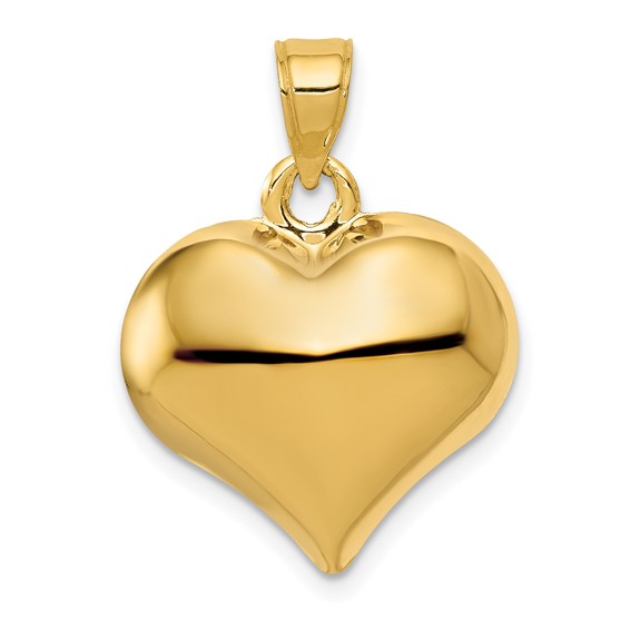 Gold 3D Heart Pendant