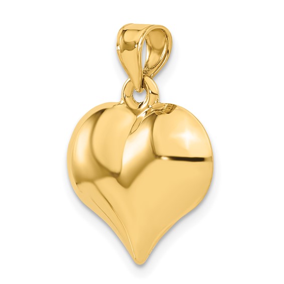 Gold 3D Heart Pendant