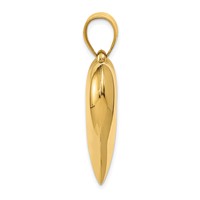 14K Yellow Gold Polished 3-D Puffed Heart Pendant view 2