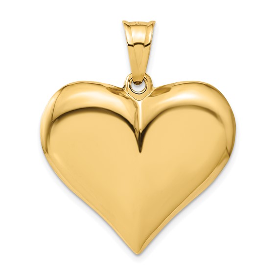 Gold 3D Heart Pendant