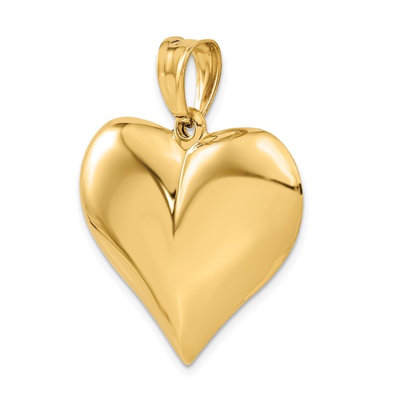 Gold 3D Heart Pendant