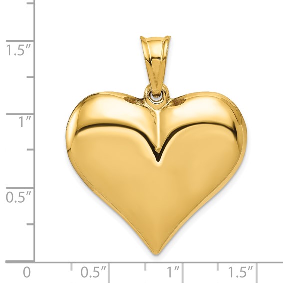 Gold 3D Heart Pendant