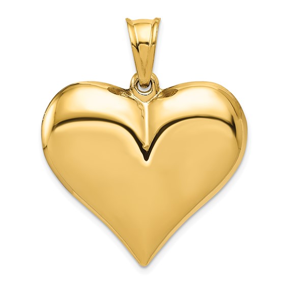 Gold 3D Heart Pendant