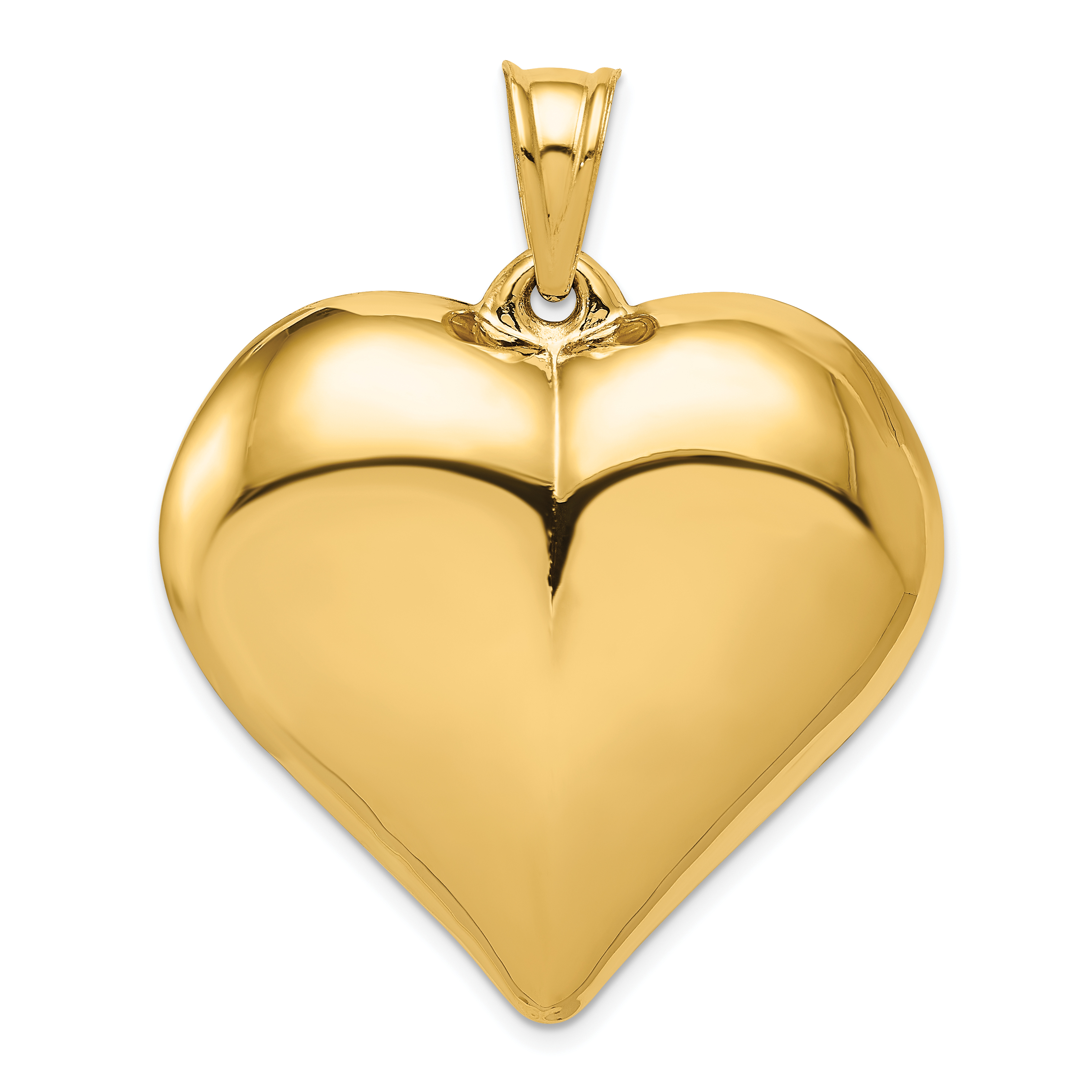 14K Polished 3-D Large Puffed Heart Pendant (C2915)