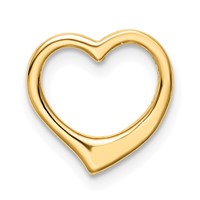 14K Yellow Gold Polished Floating Heart Chain Slide view 4