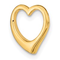 14K Yellow Gold Polished Floating Heart Chain Slide view 5