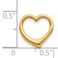 14K Yellow Gold Polished Floating Heart Chain Slide view 3