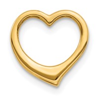 14K Yellow Gold Polished Floating Heart Chain Slide view 1