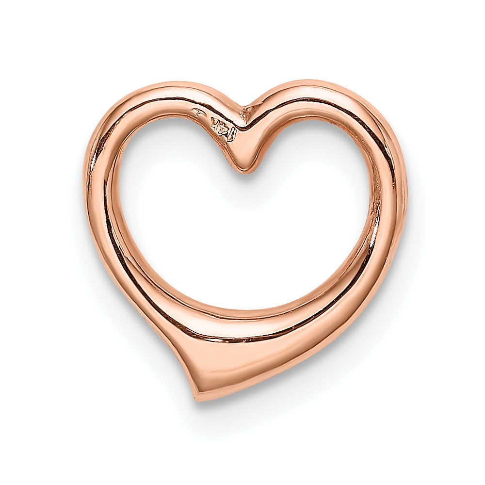 14K Rose Polished Heart Chain Slide (C2917R)