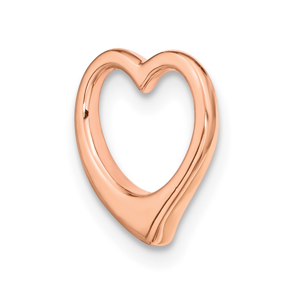 14K Rose Polished Heart Chain Slide (C2917R)