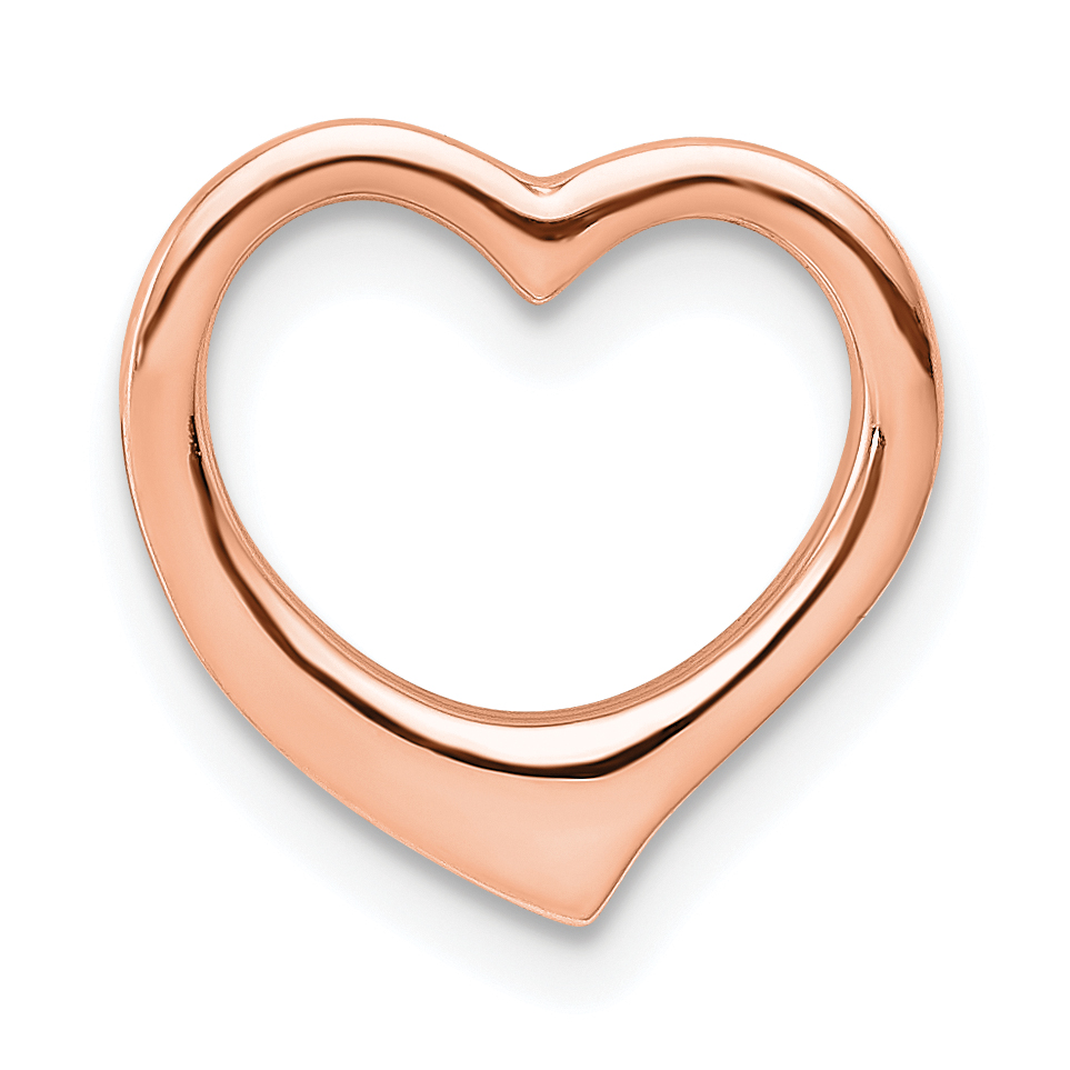14K Rose Polished Heart Chain Slide (C2917R)