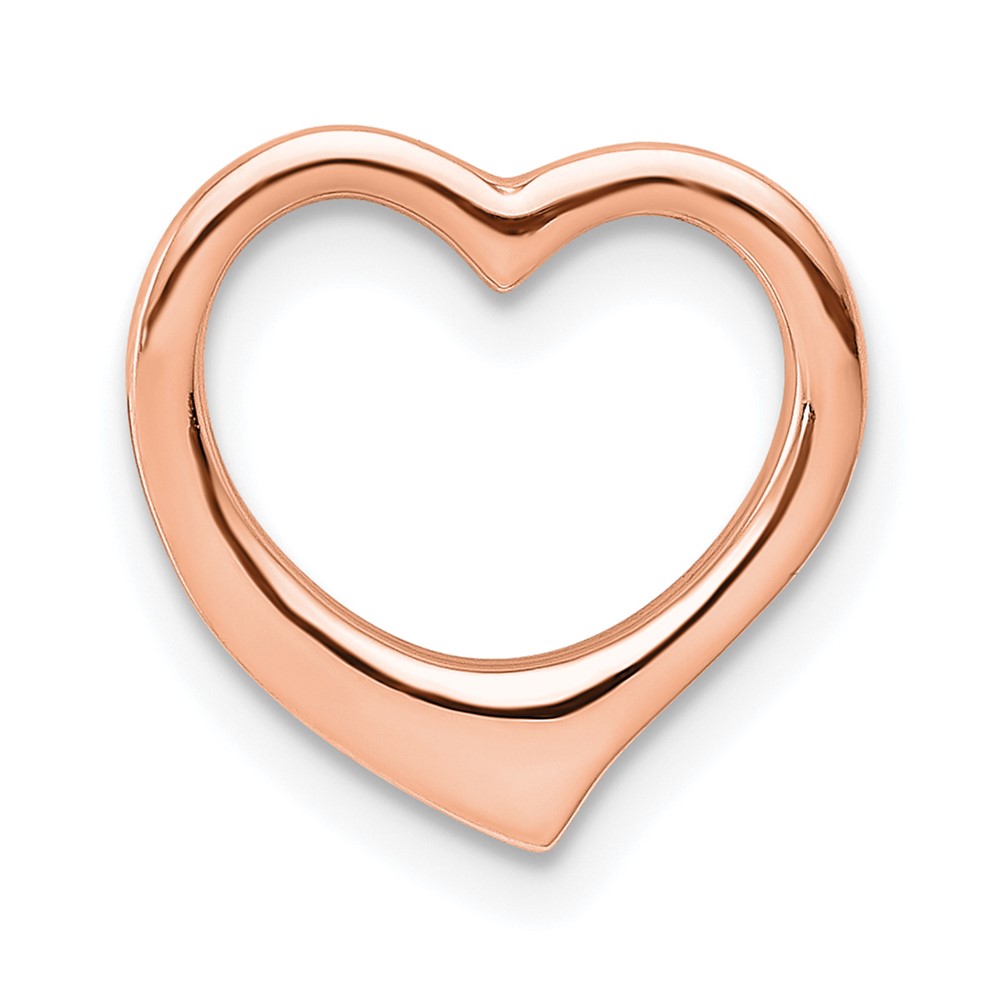14K Rose Polished Heart Chain Slide (C2917R)