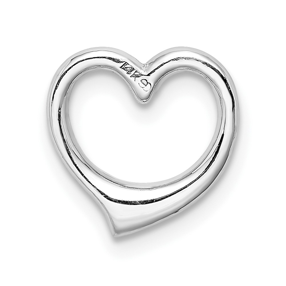14K White Gold Polished Heart Chain Slide (C2917W)