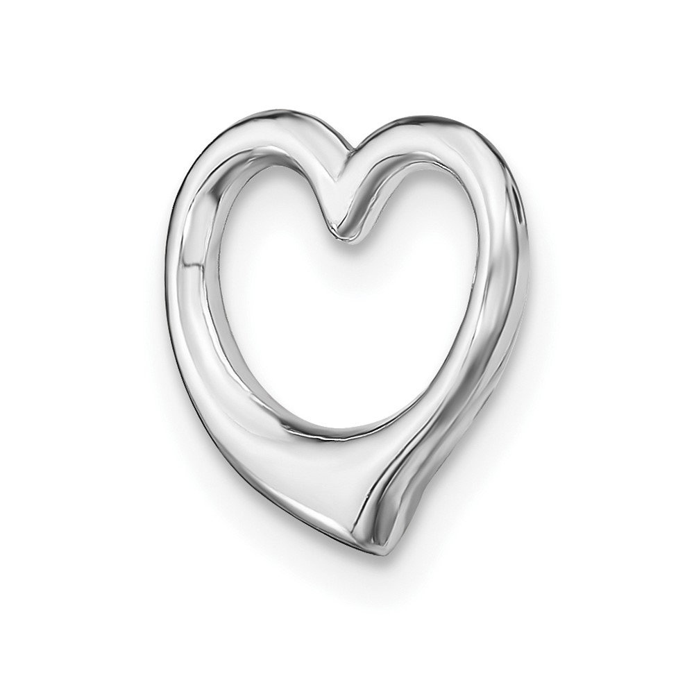 14K White Gold Polished Heart Chain Slide (C2917W)