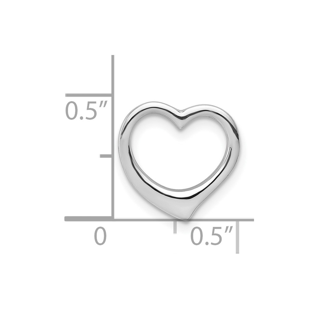 14K White Gold Polished Heart Chain Slide (C2917W)