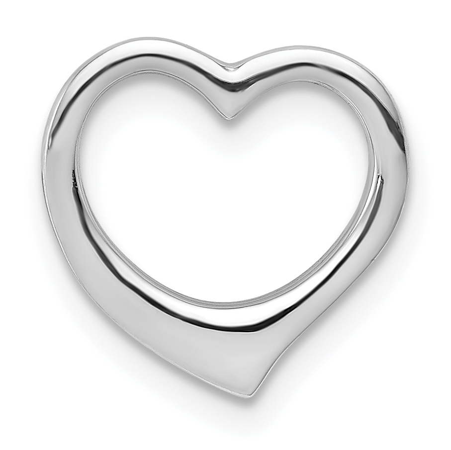 14K White Gold Polished Heart Chain Slide (C2917W)