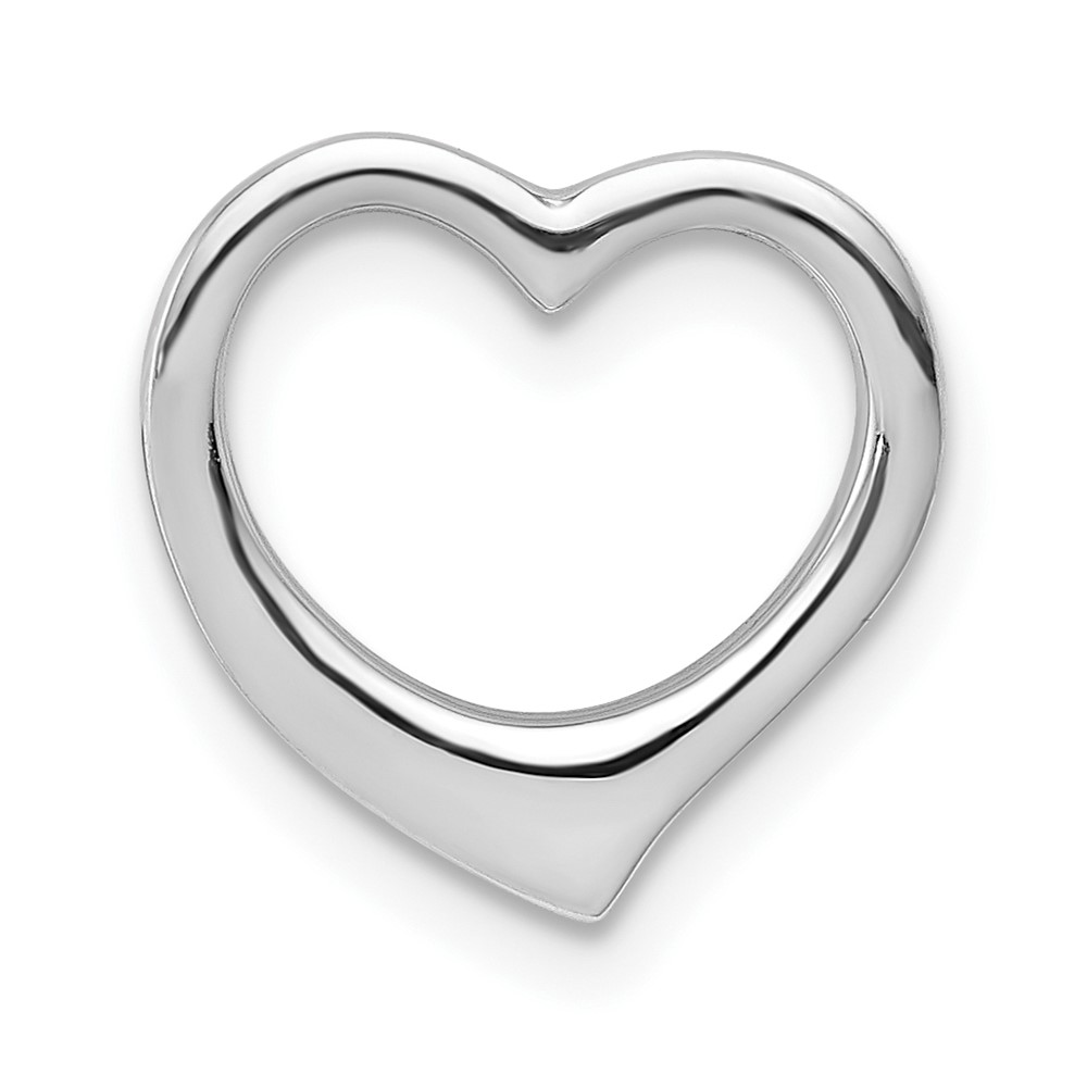 14K White Gold Polished Heart Chain Slide (C2917W)