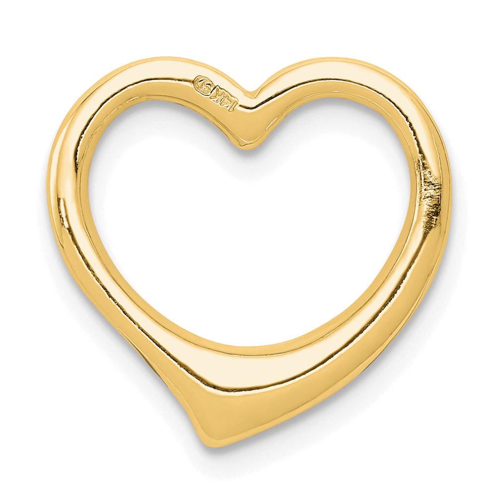 14K Polished Heart Chain Slide (C2918)