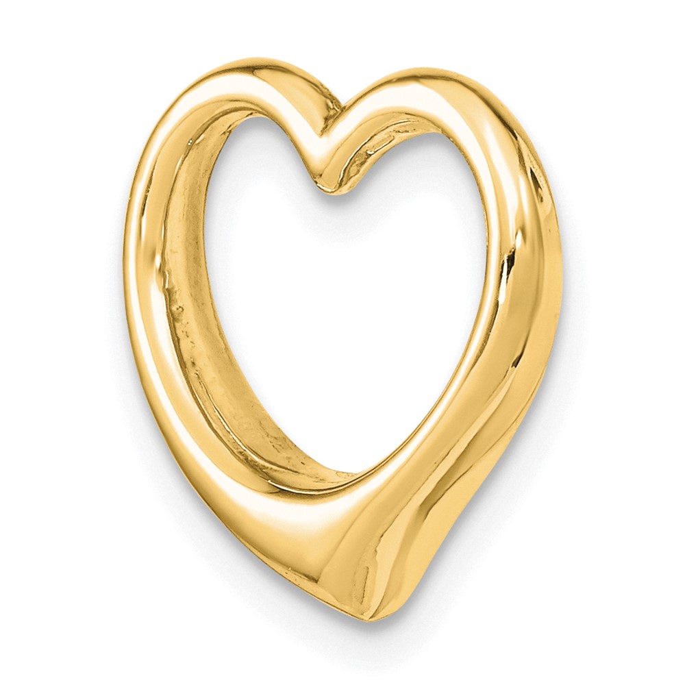 14K Polished Heart Chain Slide (C2918)