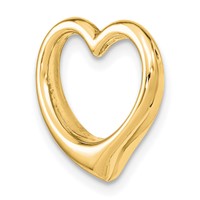 14K Yellow Gold Polished Floating Heart Chain Slide view 5