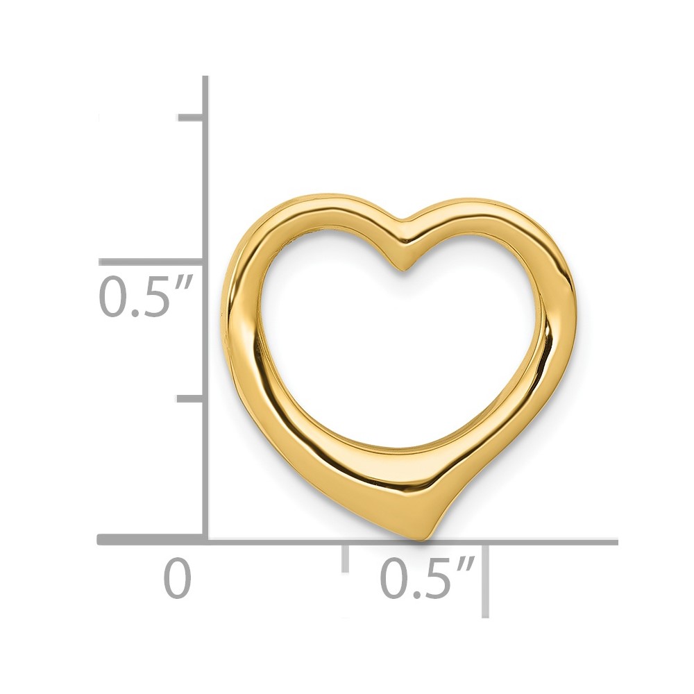 14K Polished Heart Chain Slide (C2918)