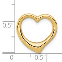 14K Yellow Gold Polished Floating Heart Chain Slide view 4