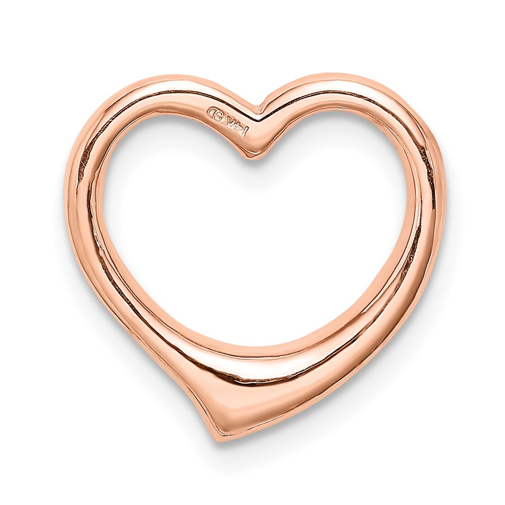 14K Rose Polished Heart Chain Slide (C2918R)