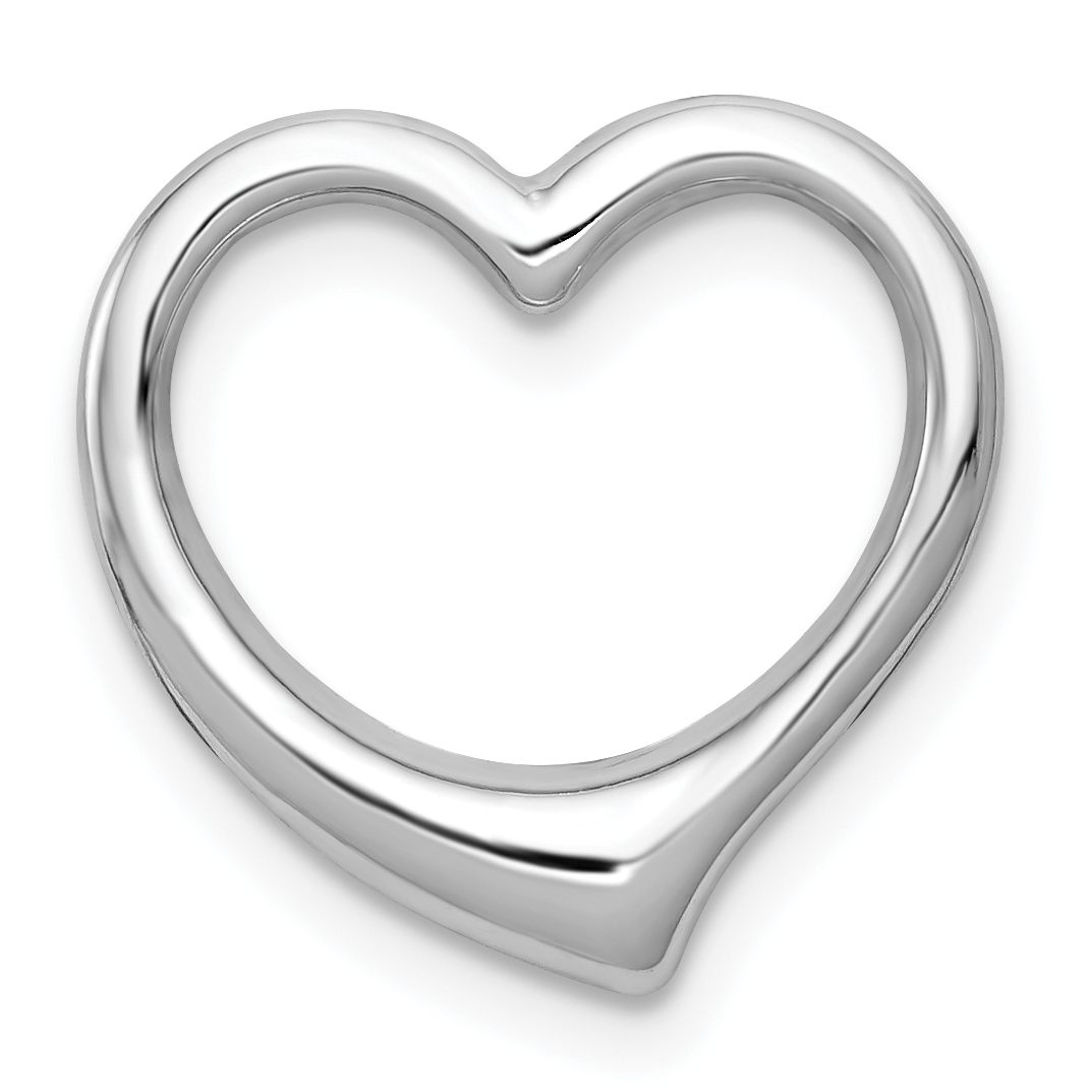 14K White Gold Polished Heart Chain Slide (C2918W)