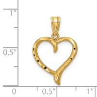 14K Yellow Gold Polished Open Heart Pendant view 4