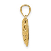 14K Two-tone Polished Diamond-cut Reversible Filigree Heart Pendant view 2