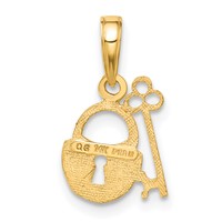 14K Polished Key and Lock Charm view 3