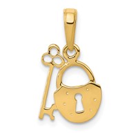 14K Polished Key and Lock Charm view 1