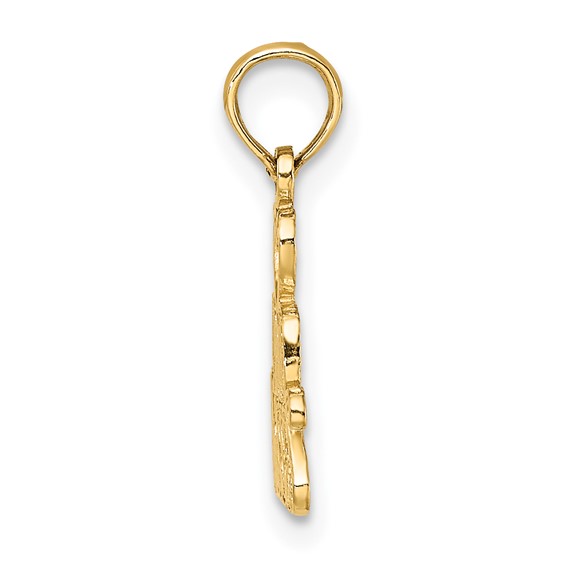 14k Heart AND KISSES Charm