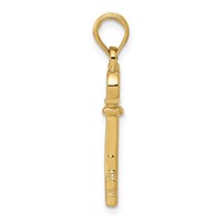 14K Yellow Gold Polished 3-D Key Charm view 2