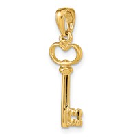 14K Yellow Gold Polished 3-D Key Charm view 4