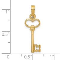 14K Yellow Gold Polished 3-D Key Charm view 5