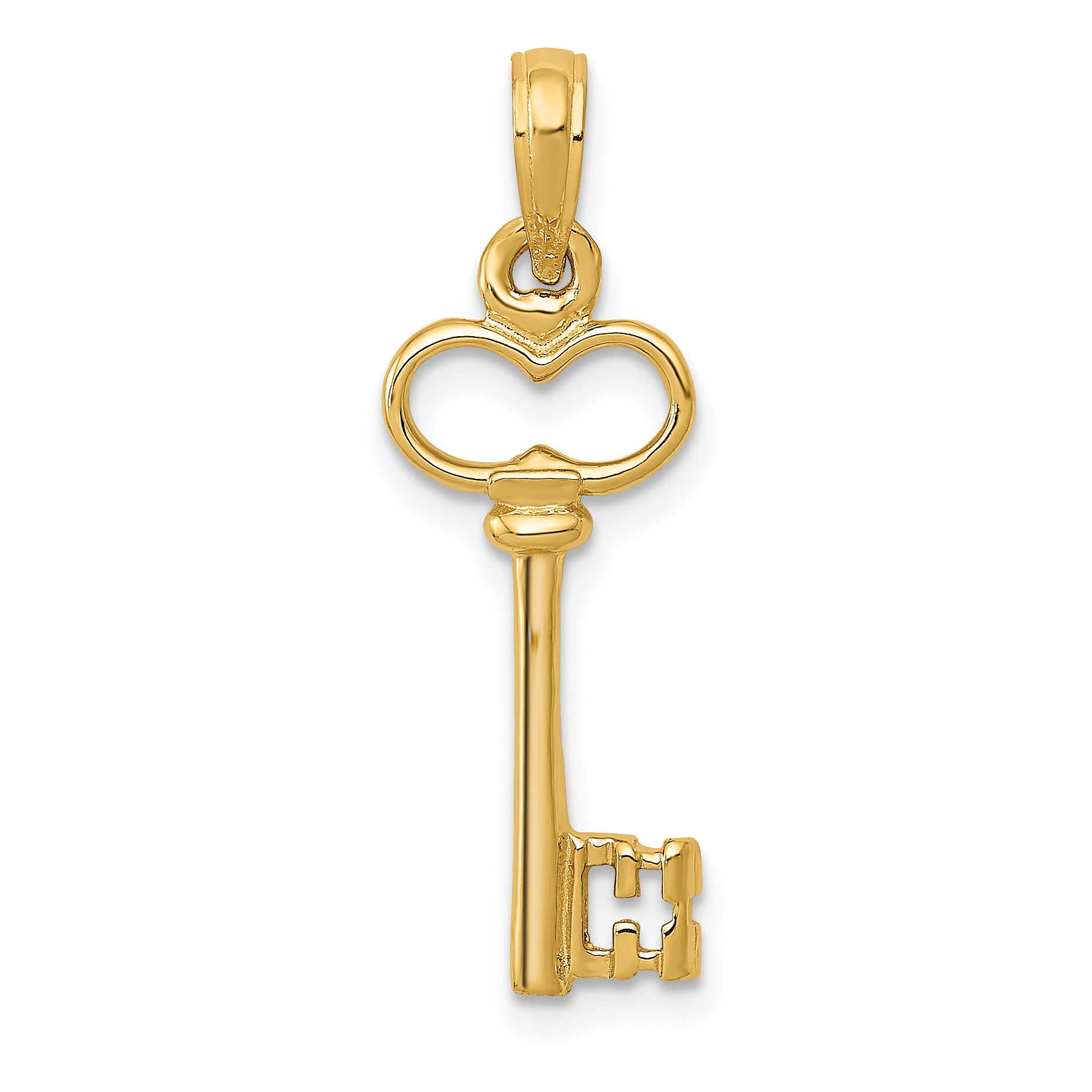 14K Polished 3-D Key Charm (C2940)