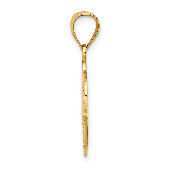 14k LOVE Script in Heart Frame Charm