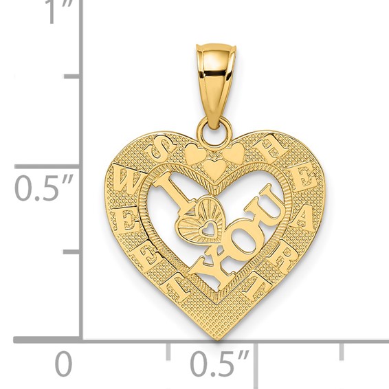 14k I HEART YOU in Sweetheart Frame Charm