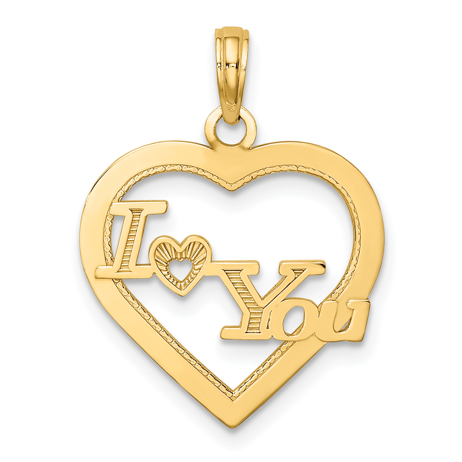 14k I HEART YOU in Heart Frame Charm C2948 196904539620| eBay