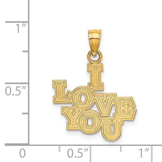 14k I LOVE YOU Stacked Block Charm