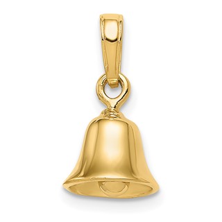 Gold 3D Bell Pendant