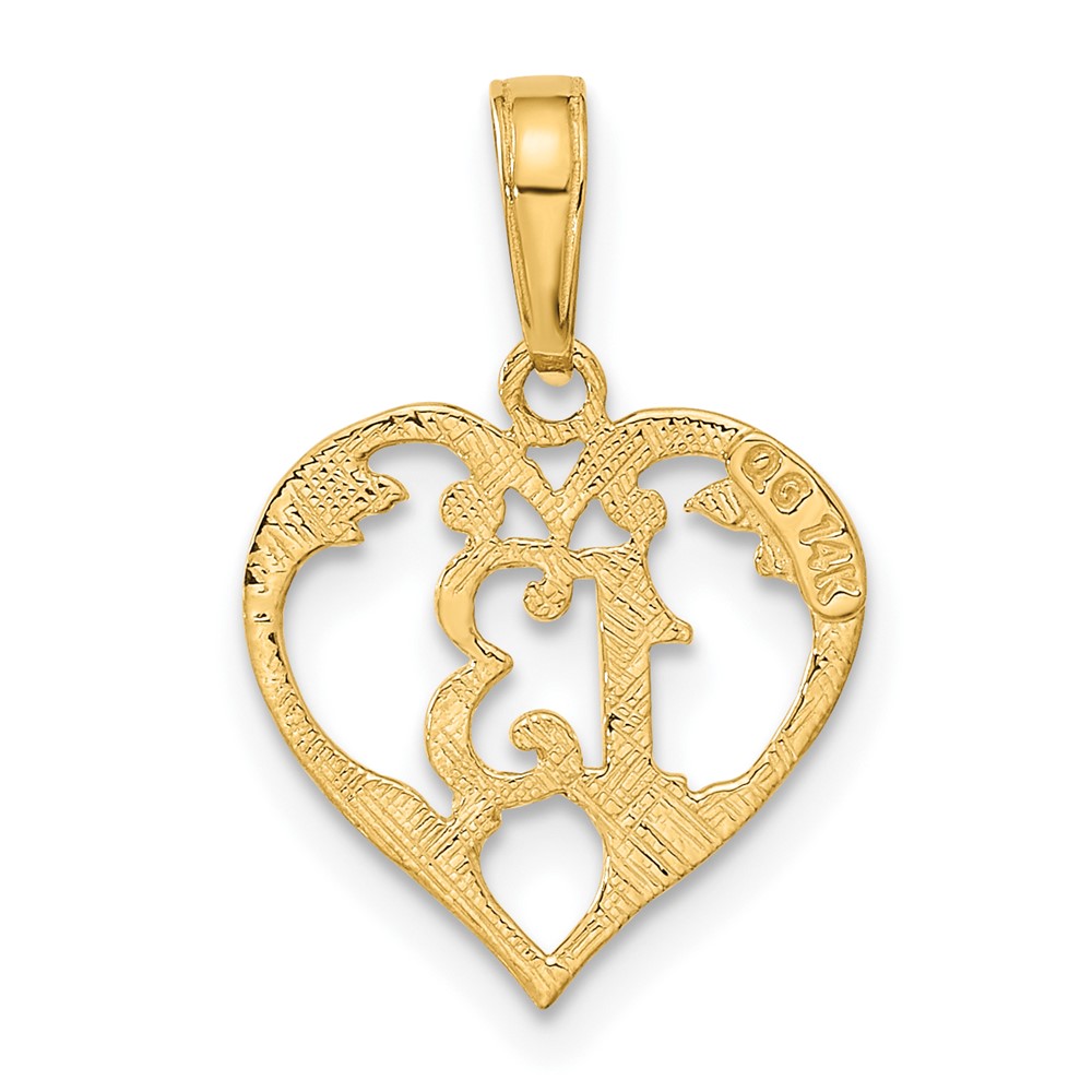 14k 13 in Heart Cut-out Pendant (C2953)