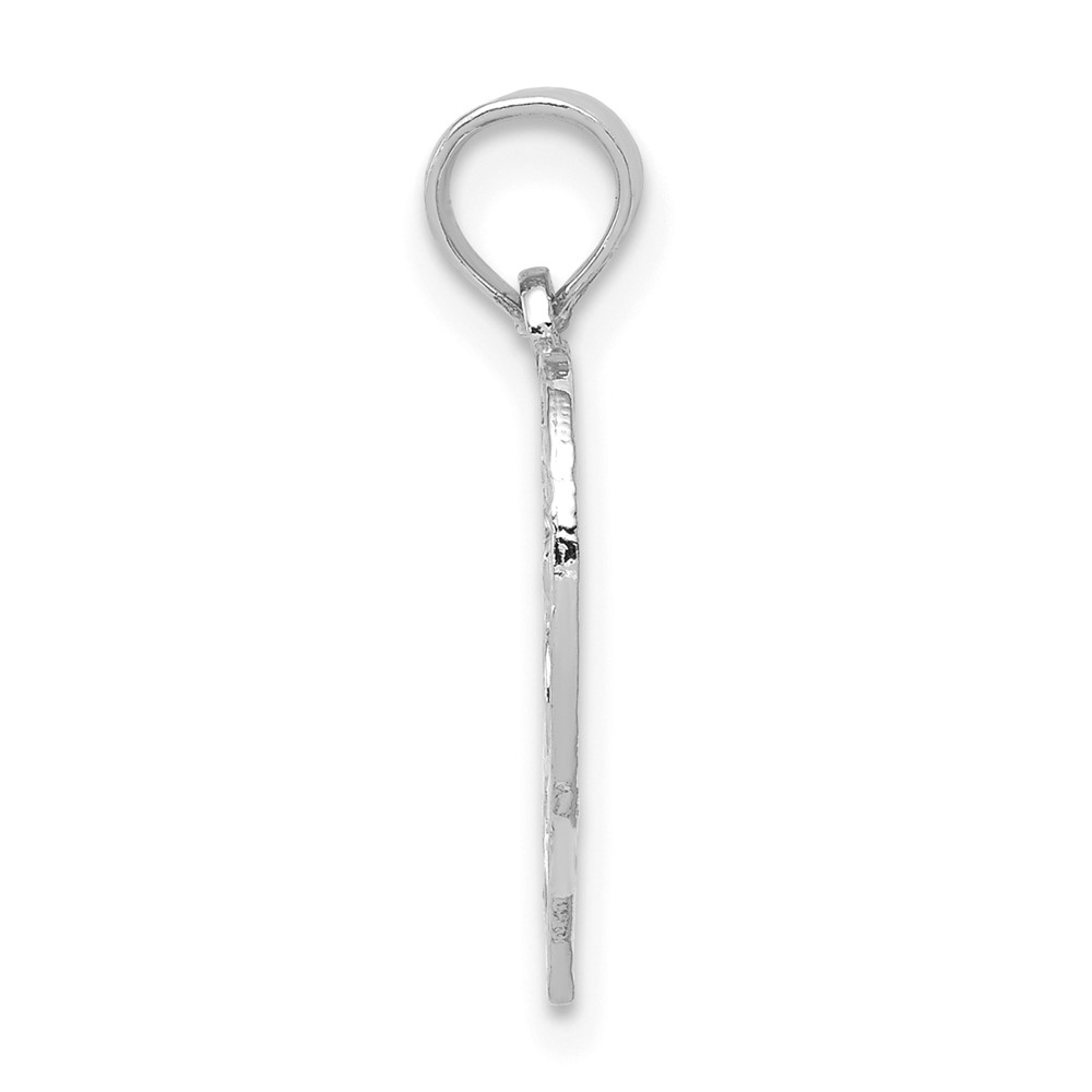14k White Gold 13 in Heart Cut-out Pendant (C2953W)