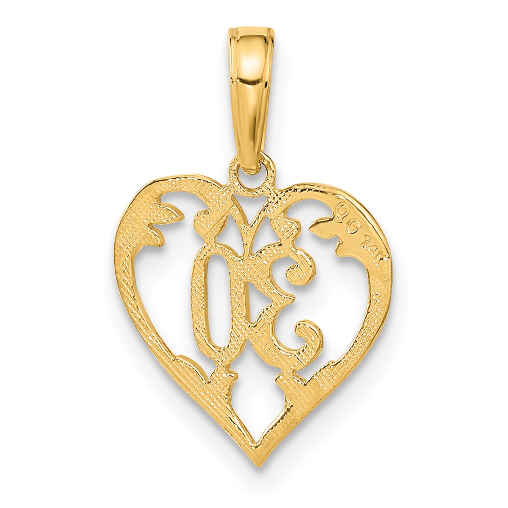 14k 30 in Heart Cut-out Pendant (C2958)
