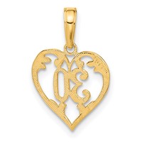 14K Yellow Gold Heart Cut-out Pendant - 30in view 3